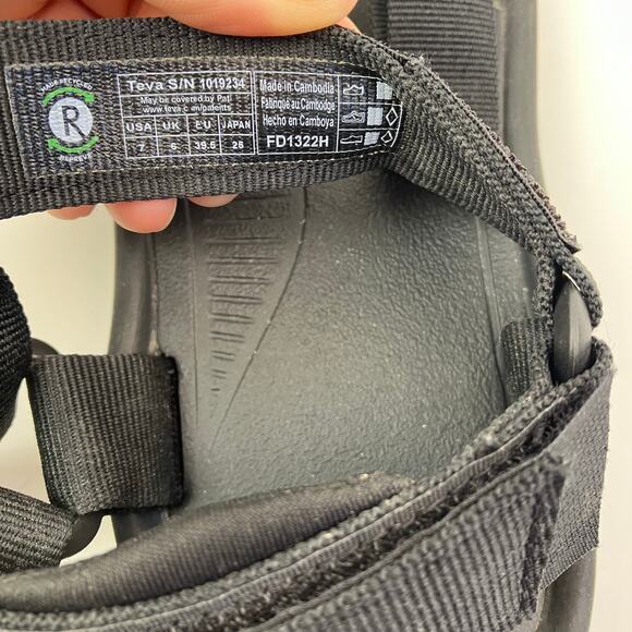 Teva Mens 7 Black Hurricane XLT2 Sandal Velcro Closure Fabric Upper Outdoors - Picture 13 of 16